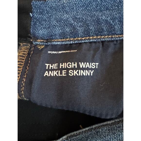 7 for all mankind The High Waist Ankle Skinny Two-Toned Jeans Size 32 - Picture 9 of 13
